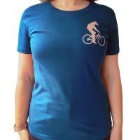 T-SHIRT MATINGOLD BICYCLE-RIDING HORSE PRINT for WOMEN - 3503