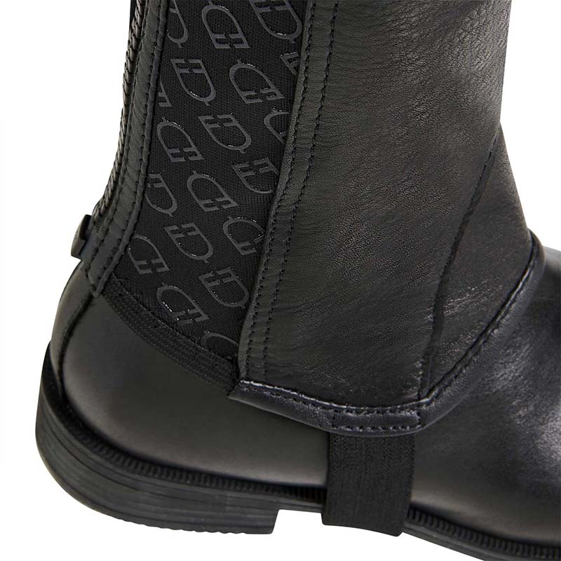 Equestro Unisex Half Chaps VESPUCCI in leather with logo insert - 3551