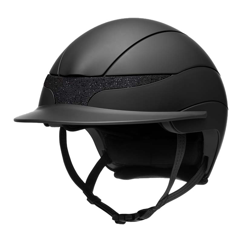 Equiline xanto riding helmet with swarovski front crest - standard visor