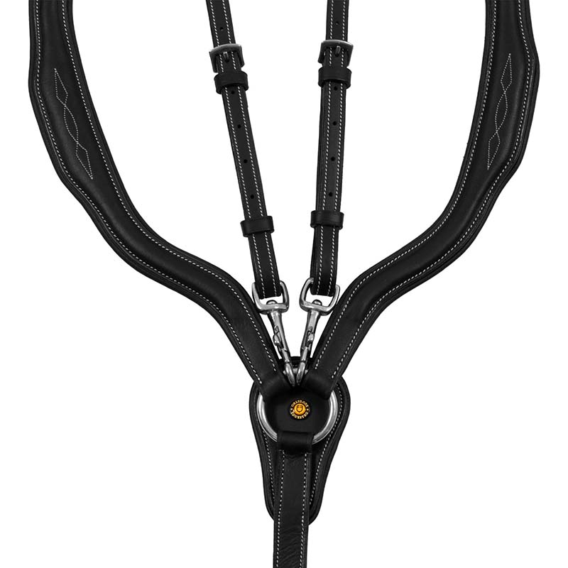 Equestro English Breastplate with Removable Martingale in Leather - 2631
