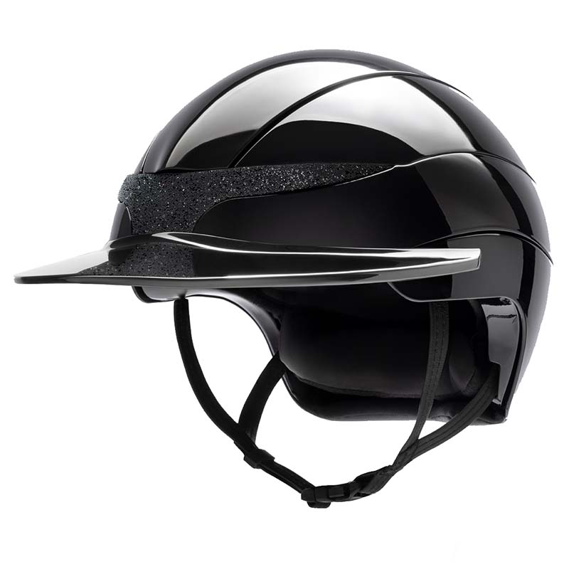 Equiline xanto riding helmet with swarovski front - wide visor