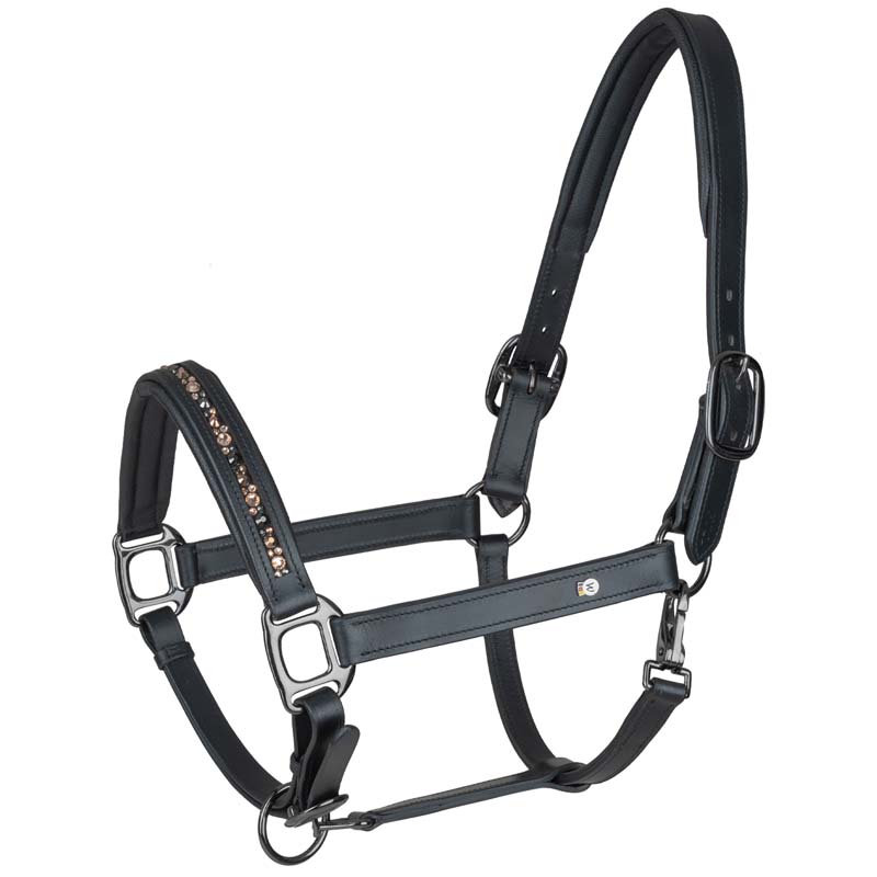 Leather halter model Crystal - 0340