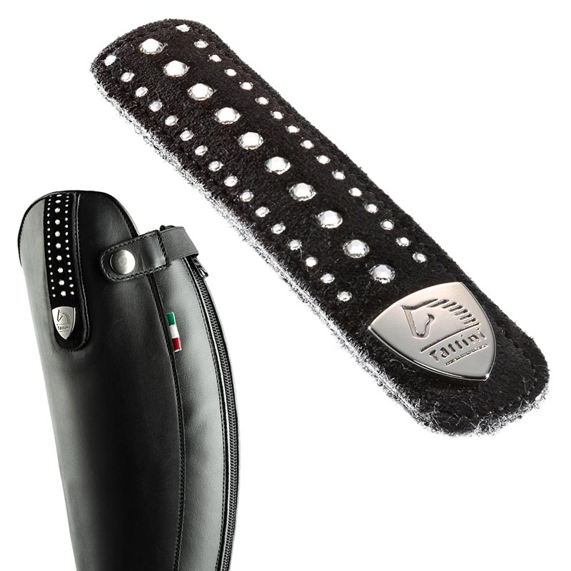 Straps for boots Tattini suede with 3 rows of rhinestones - 3736