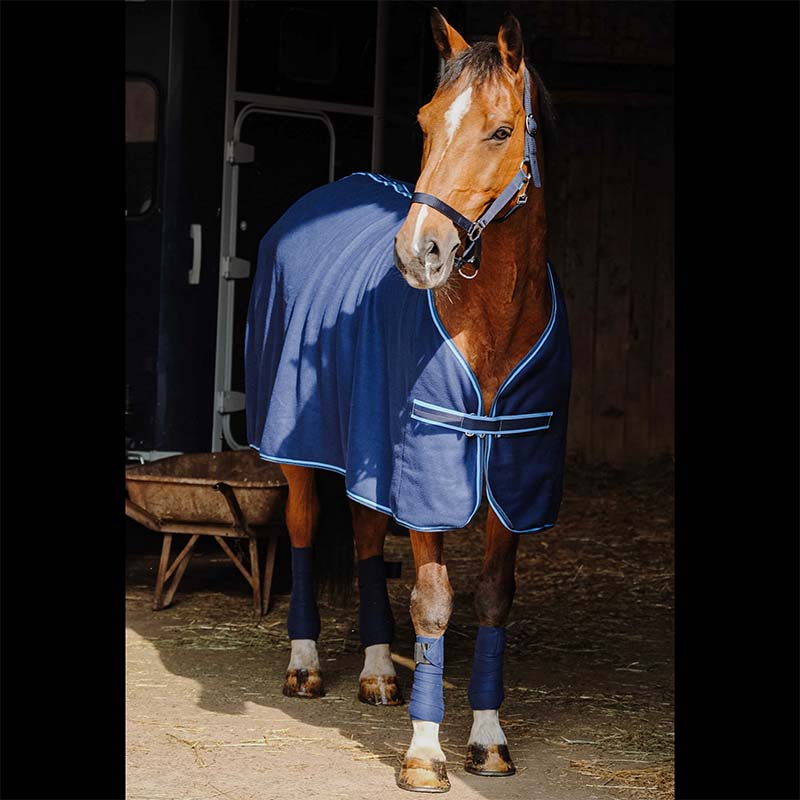 Horse Fleece Rug with Accessories - Full set w/polo bandages, lead rope and headcollar - 0673