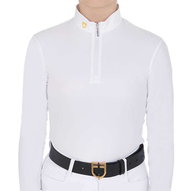 Equestro Show Polo for Girls Long sleeve w/fleece lining, model Warm+