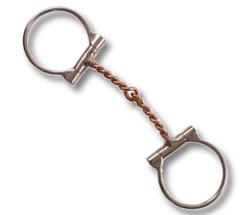 WESTERN D-RING SNAFFLE BIT STEEL AND COPPER TWISTED MOUTHPIECE - 4536