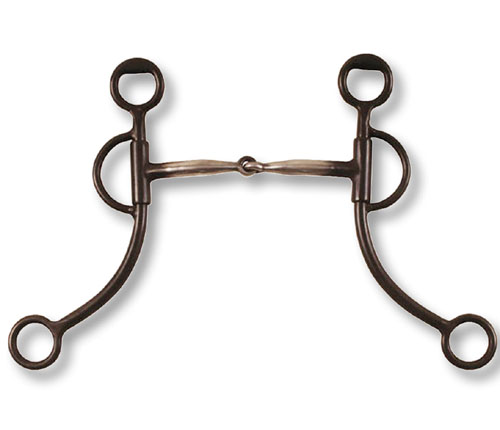Western black iron bit long bars w/copper inserts - 4606