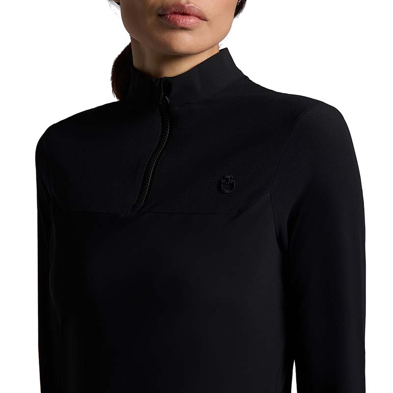 Cavalleria Toscana Women Training Polo Shirt w/perforated inserts, long sleeve - 9683