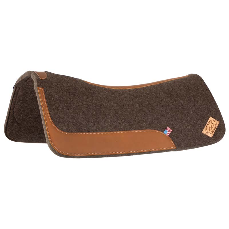 Pool’s Western Saddle pad in felt w/leather - 5073