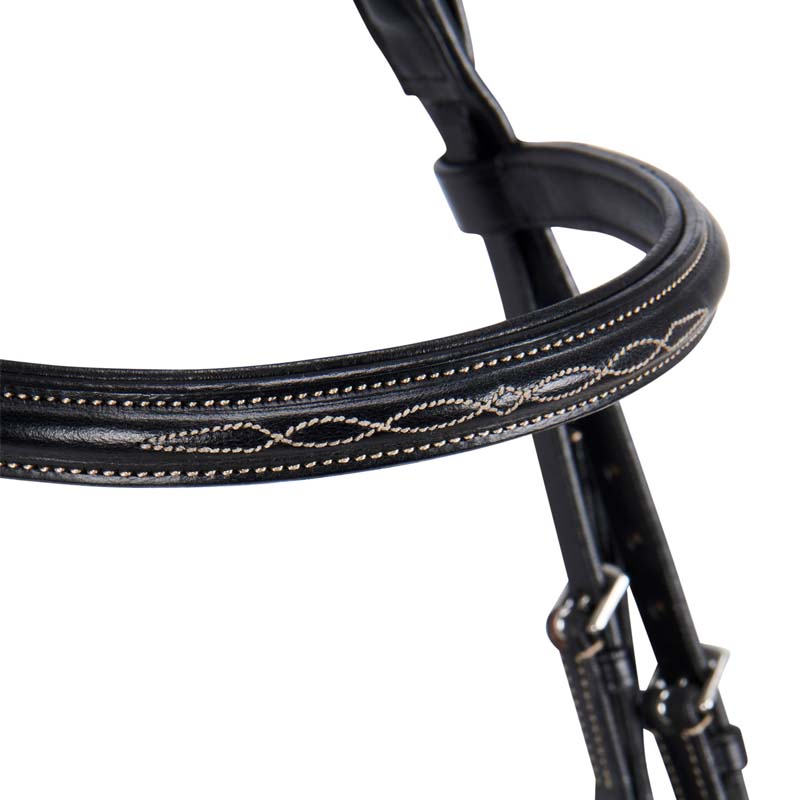 Equestro English Bridle in leather with Deco New embroidery – complete with reins - 2340