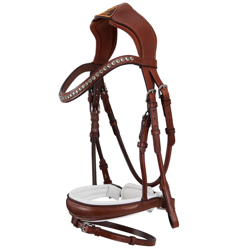 English Headstall Acavallo Poesia in genuine leather w/Crystals - 2338
