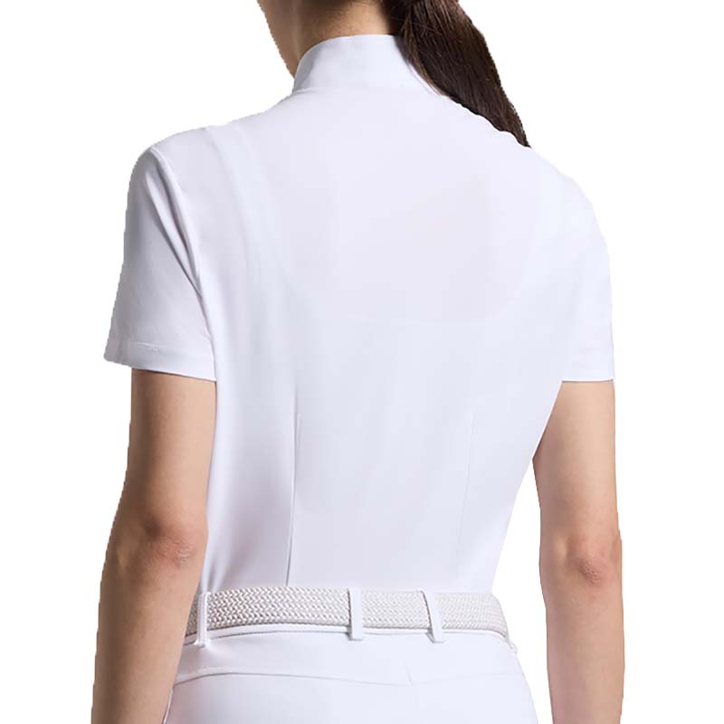 Women Short Sleeve Competition Polo Cavalleria Toscana - pleated detail - 9555
