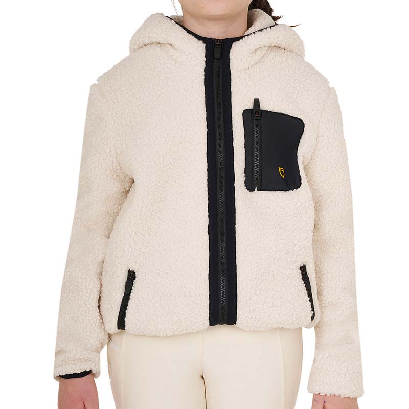 Equestro junior Teddy jacket in soft plush with hood - 9730