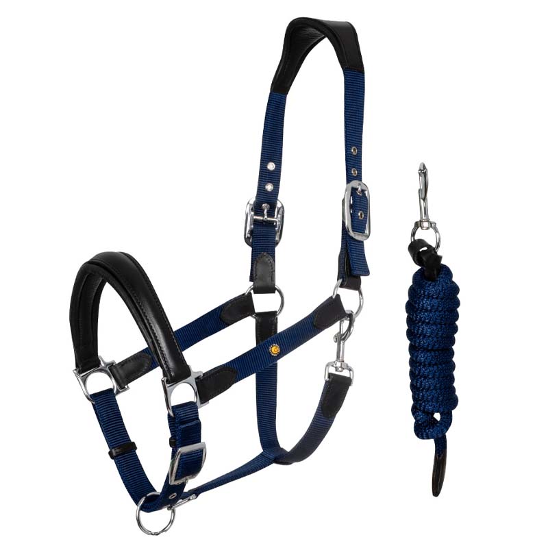 Equestro halter with leather inserts model Lani - 0319