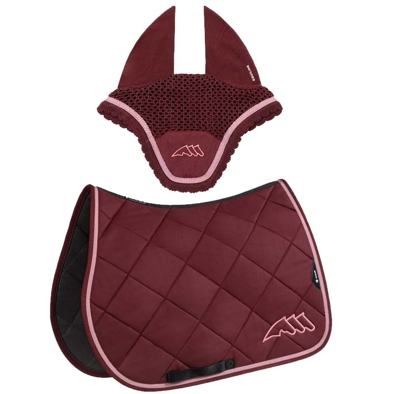 Equiline Chroma Set saddle pad and fly veil w/Colored trim - 3469