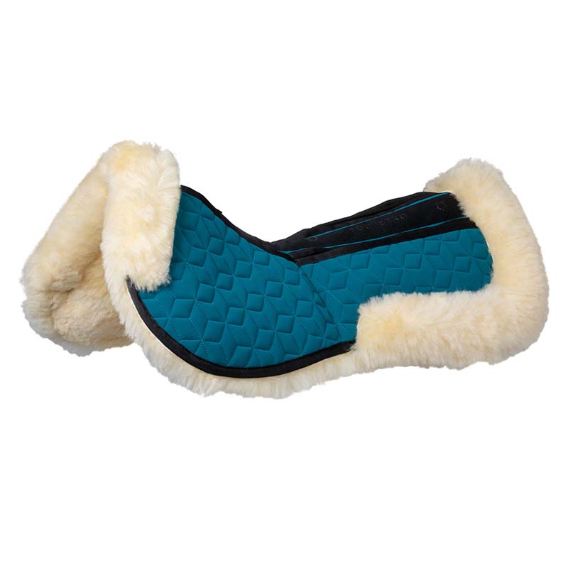 Equestro adjustable half pad in lycra and sheepskin - 3646
