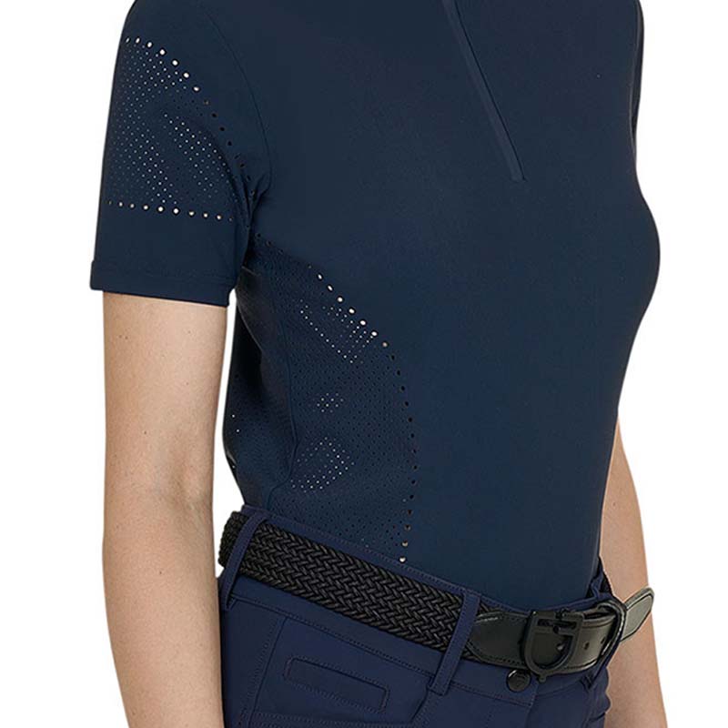 Short Sleeve Technical Riding Shirt Equestro for women - perforated design - 9056