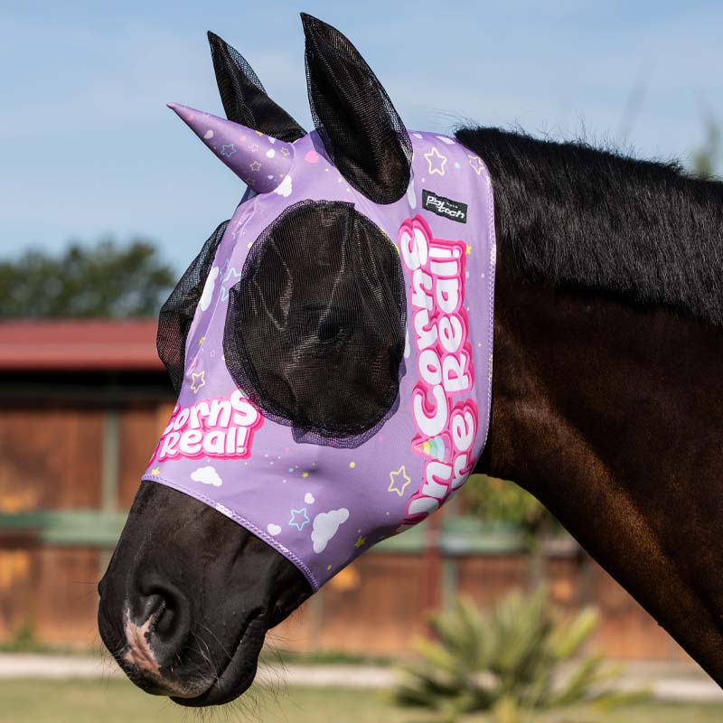 Pro-tech unicorn fly mask with net for horse - 0580