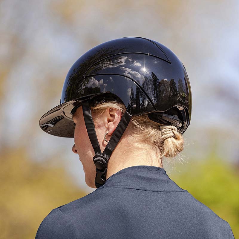 SWING H24 Lady Glossy Riding Helmet with wide visor - 3255