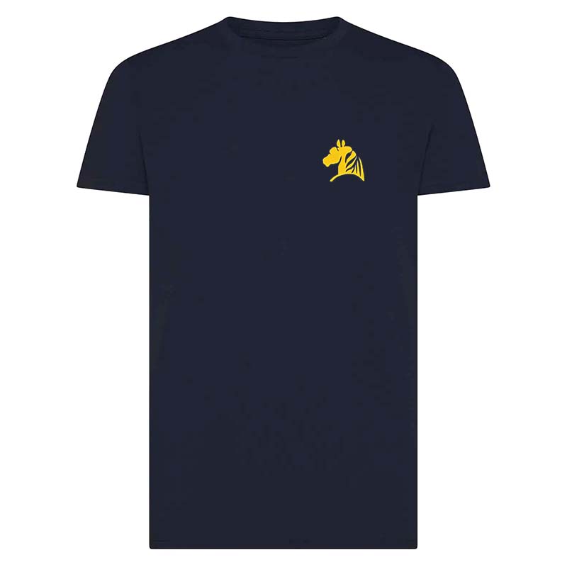 Men's Equestrian T-Shirt STALLION SPIRIT - blue edition/mustard print - 9401
