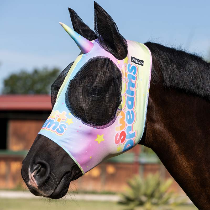 Pro-tech unicorn fly mask with net for horse - 0580