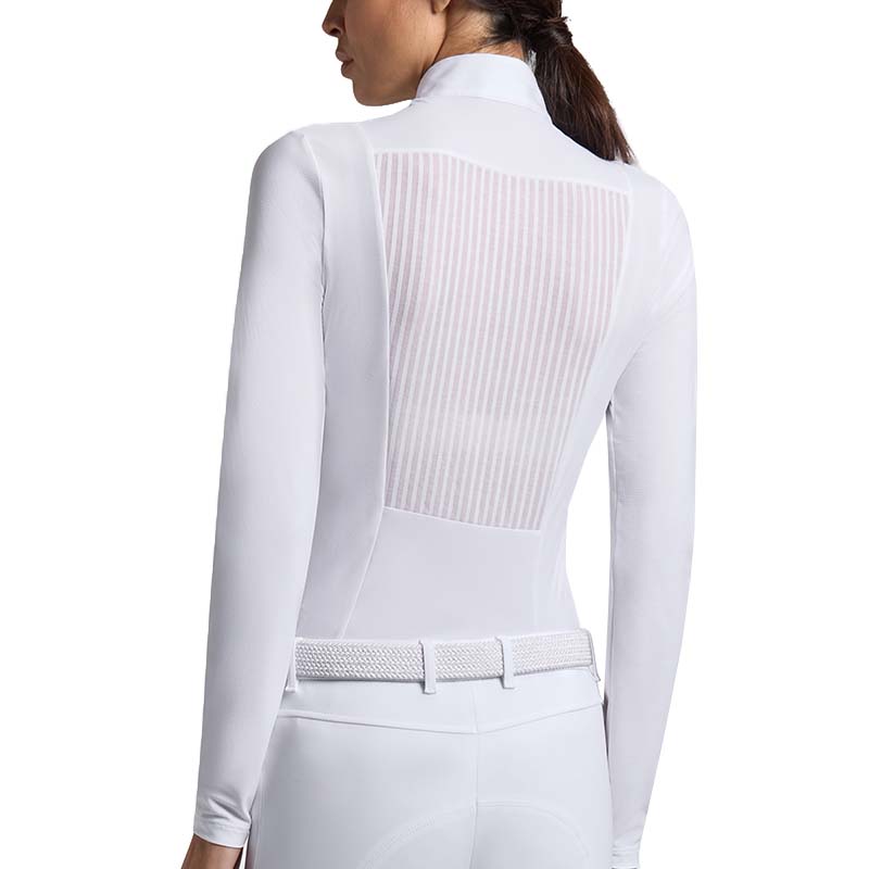 Cavalleria Toscana Competition Polo long sleeve w/Striped back insert - women - 9621