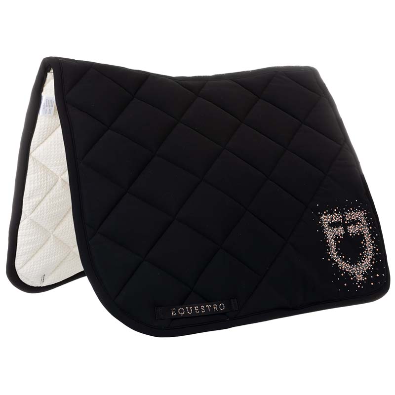 Equestro dressage saddle pad with crystal logo