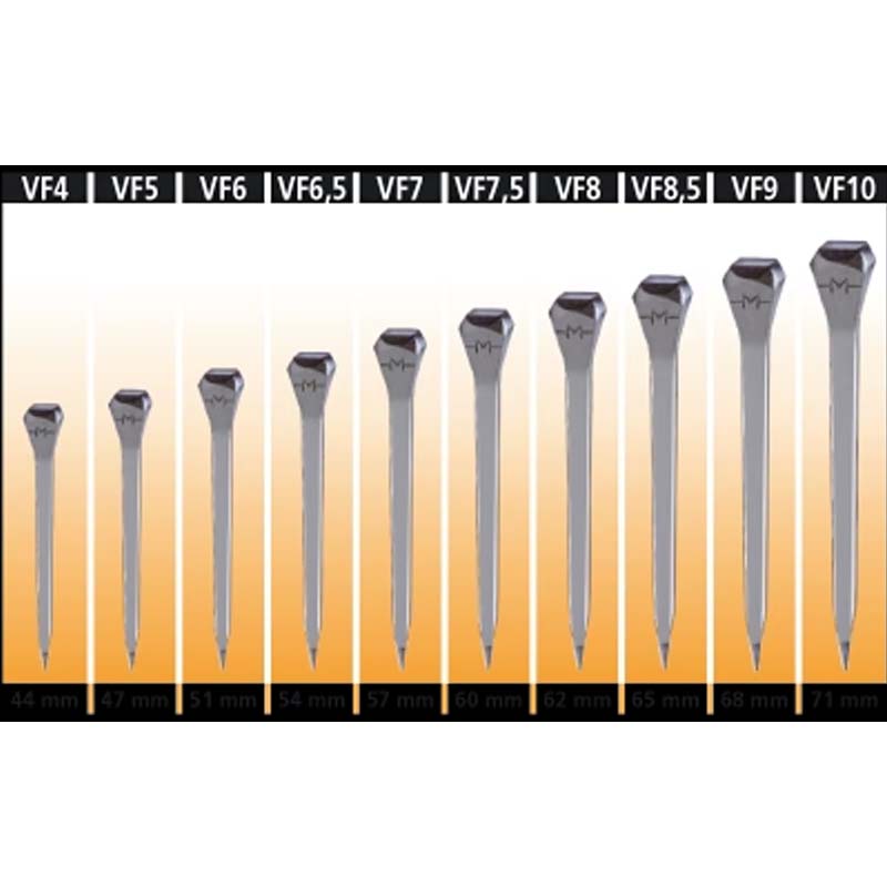 Pack 250 pcs. Mondial nails - VF5 measure 47 mm - 1184