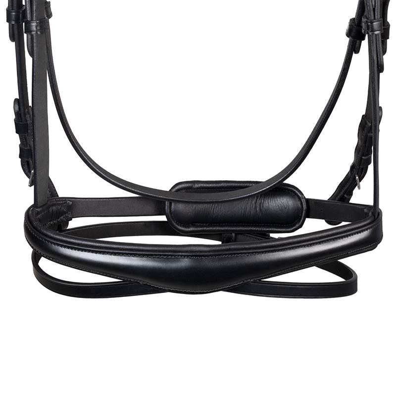 Equestro Anatomical English Bridle in leather w/Fuxia rhinestones  - 2352