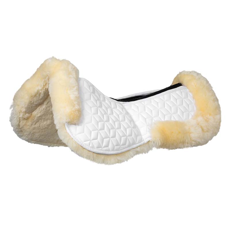 Equestro adjustable half pad in lycra and sheepskin - 3646