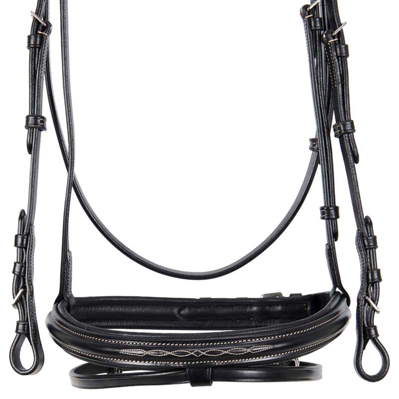 Equestro English Bridle in leather with Deco New embroidery – complete with reins - 2340