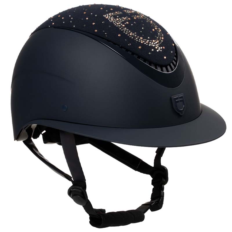 Equestro PROXIMA Riding Helmet with Rhinestone Logo and Matte Shell - 9802
