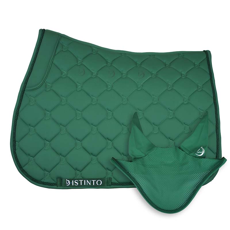 D-Istinto Orchidea english saddle pad set with ear bonnet - 3409