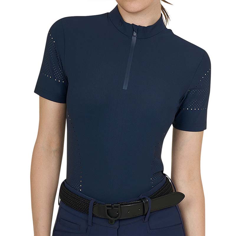 Short Sleeve Technical Riding Shirt Equestro for women - perforated design - 9056