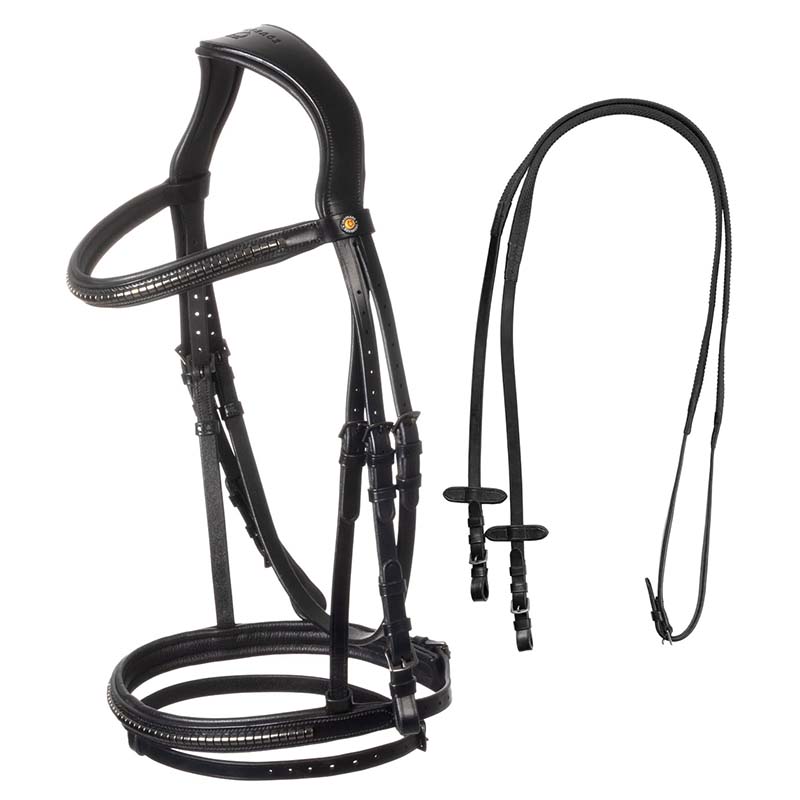 Equestro English Bridle with Clinchers in leather w/reins - 3786