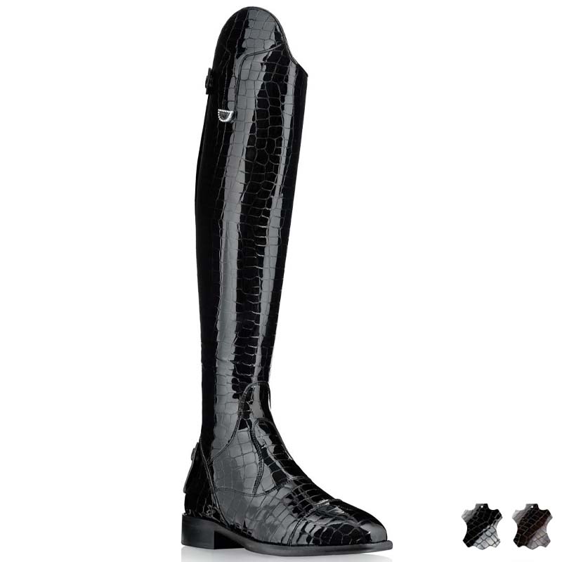 Boots Pioneer in soft leather crocodile print model Tiche