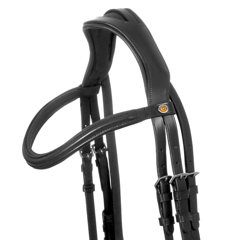Anatomical English Bridle Equestro CROWN in leather w/reins - 2356