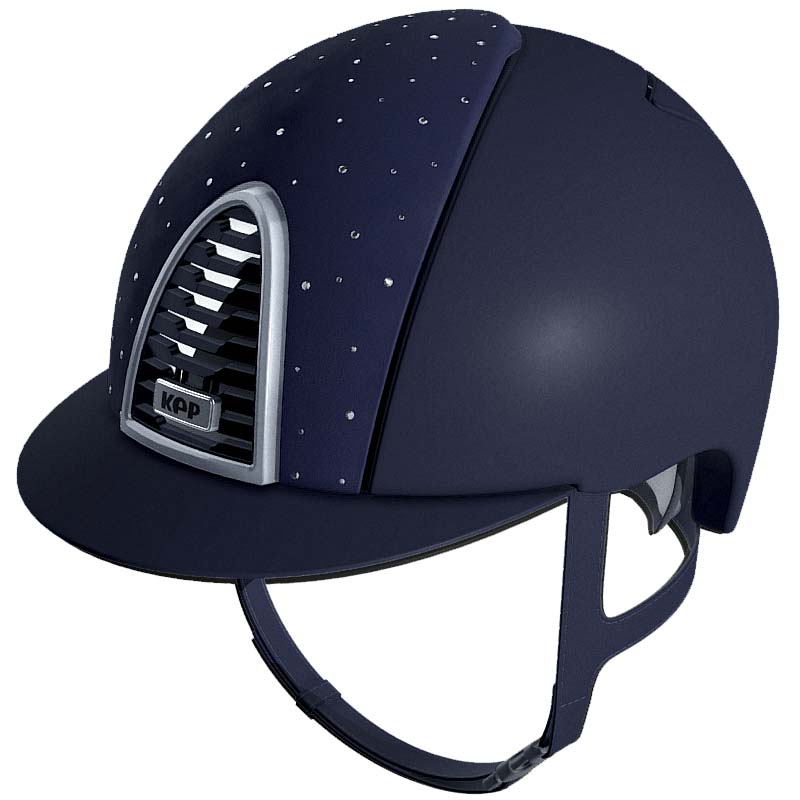 KEP Italia Cromo 2.0 Textile riding helmet w/Swarovski and suede - Goccia Collection - 3434