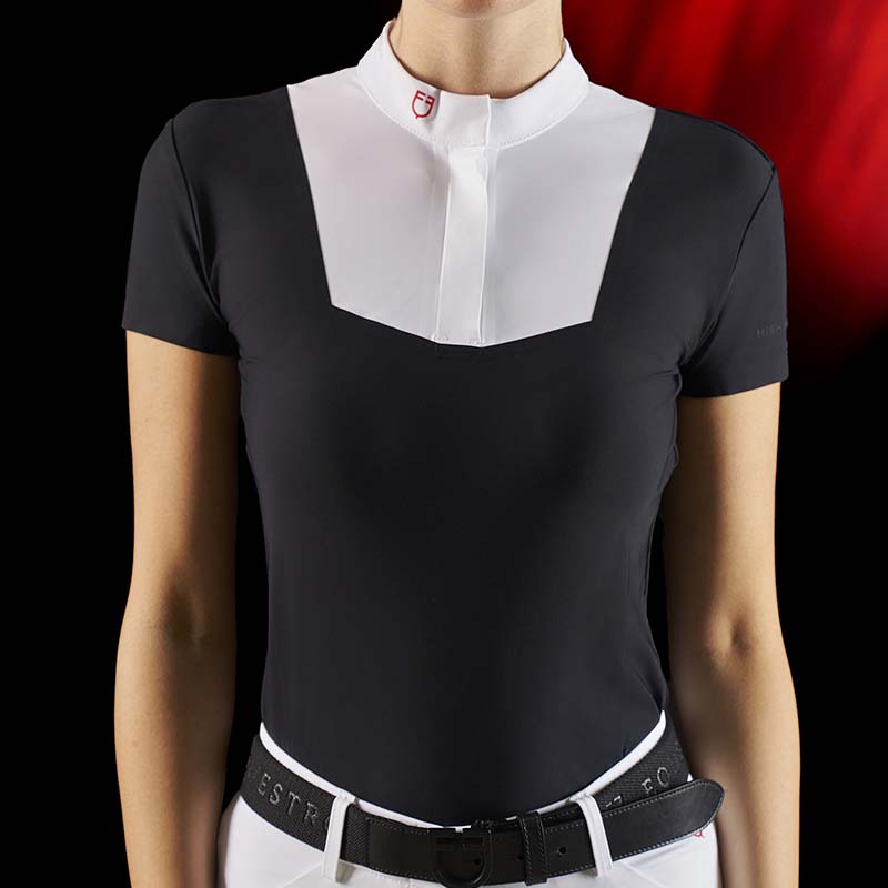 Equestro Ridertechnology women short-sleeve competition polo with buttons - 9933