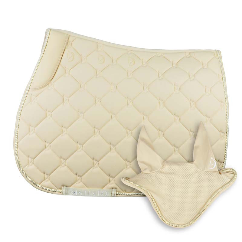 D-Istinto Orchidea english saddle pad set with ear bonnet - 3409