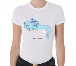 EQUESTRO COTTON T-SHIRT WOMEN with HORSE PRINT - 9059