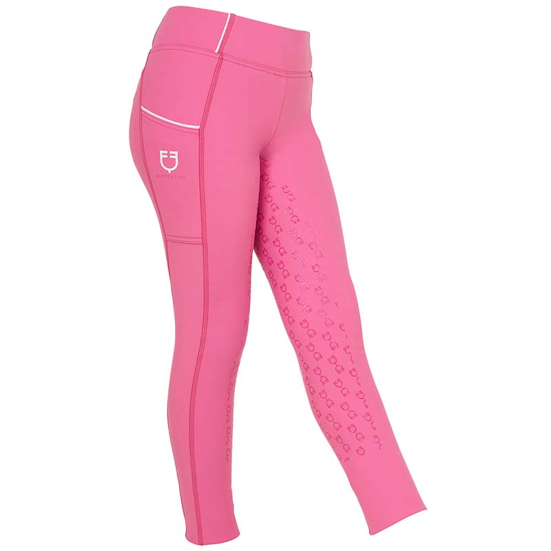 Winter Riding Leggings Equestro for Girl, Full-grip with fleece lining  - 9785