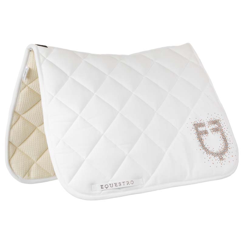 Equestro dressage saddle pad with crystal logo - 2968