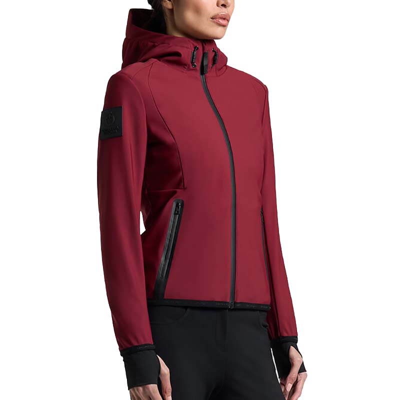Cavalleria Toscana Hooded Softshell Jacket for women, bordeaux