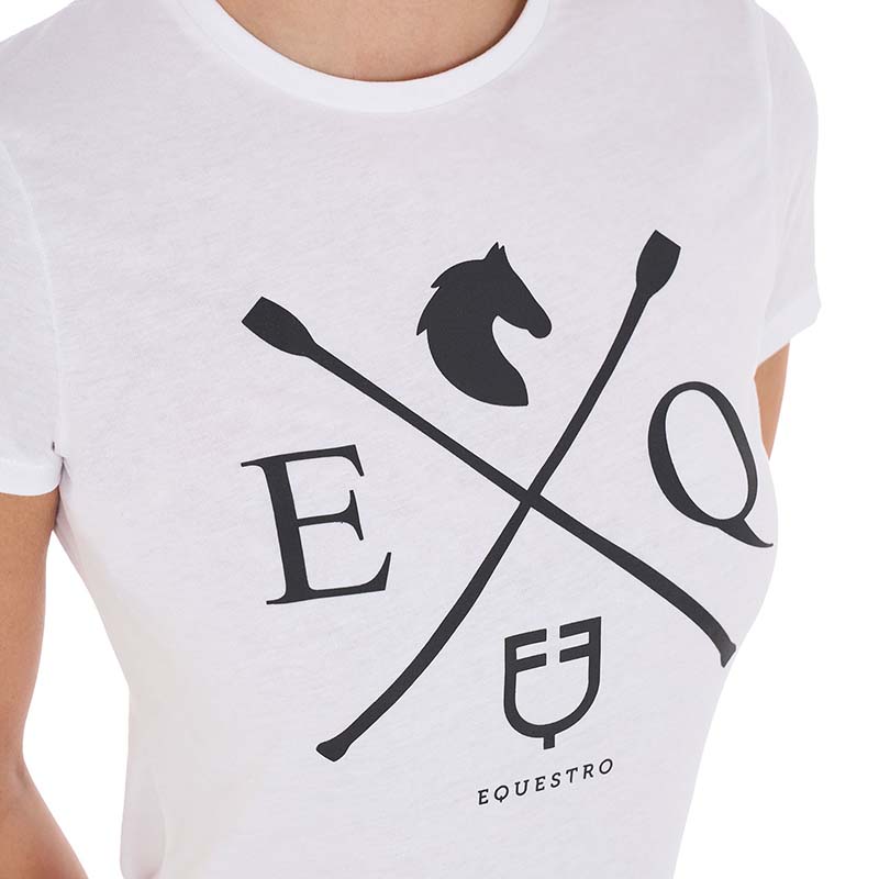 Equestro women's t-shirt w/icons print - 9901