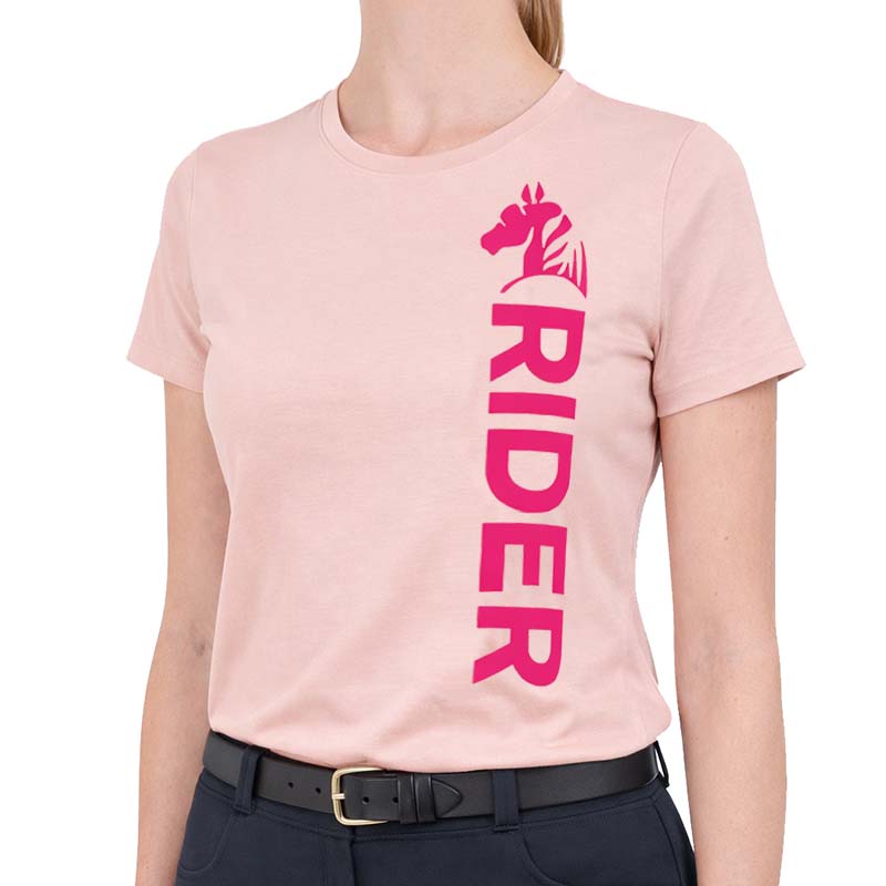 Women's equestrian t-shirt sweet rider - pink/fuchsia print