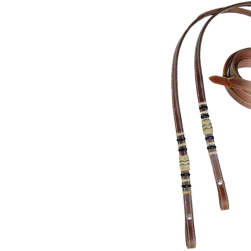 Western bridle with basket pattern and rawhide browband - 4333