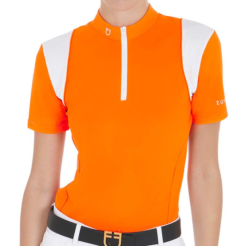 WOMAN POLO RIDING SHIRT SHORT SLEEVE EQUESTRO TECHNICAL FABRIC MySelleria