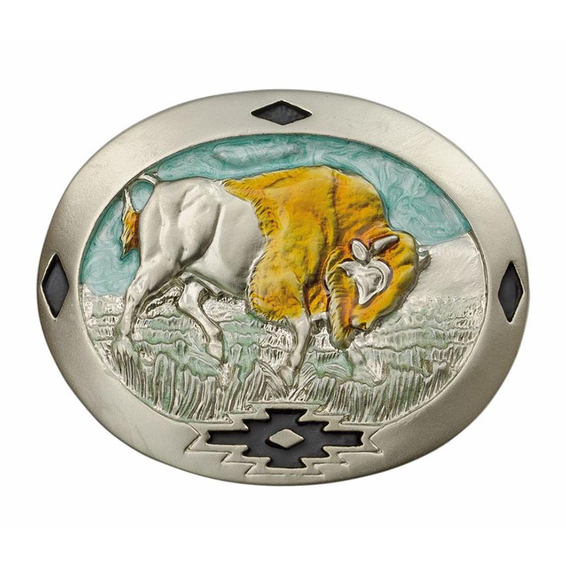 Western Lakota buckle various figures - 4186