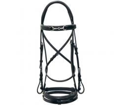 ENGLISH LEATHER BRIDLE WITH BIT SHAPED DECORATIONS RUBBER REINS - 2322